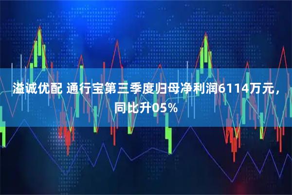 溢诚优配 通行宝第三季度归母净利润6114万元，同比升05%